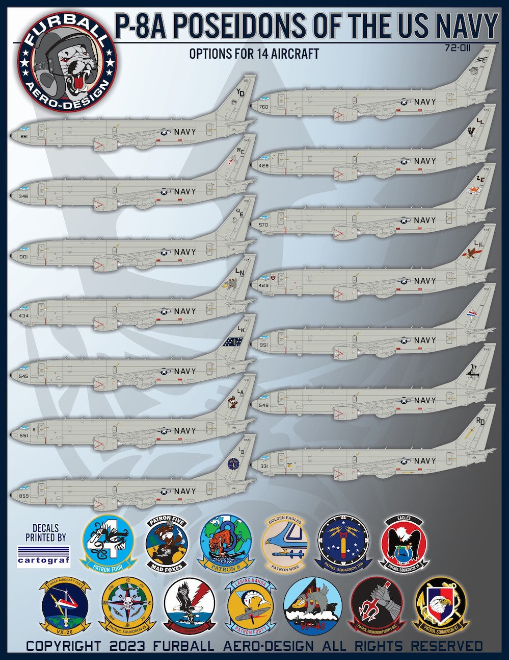 Furball FBD72011 Boeing P-8A Poseidon US Navy Decals 1:72