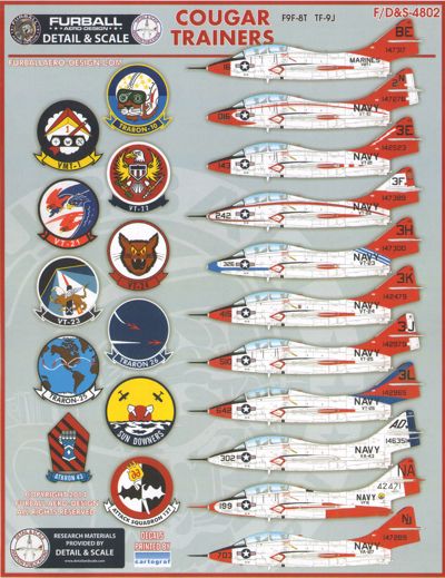 Furball FBDS4802 Colorful Cougar Trainers Decals 1:48