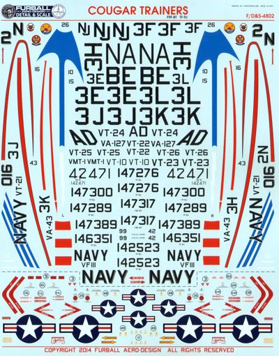 Furball FBDS4802 Colorful Cougar Trainers Decals 1:48