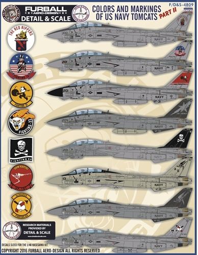 Furball FBDS4809 Colors & Markings US Navy F-14 Tomcats Pt II 1:48