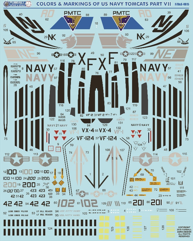 Furball FBDS4815 F-14 Heater-Ferris Scheme Decals Pt VII 1:48