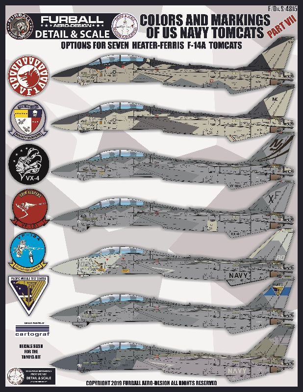 Furball FBDS4815 F-14 Heater-Ferris Scheme Decals Pt VII 1:48
