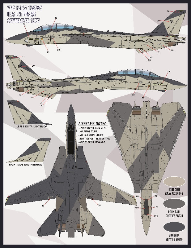 Furball FBDS4815 F-14 Heater-Ferris Scheme Decals Pt VII 1:48