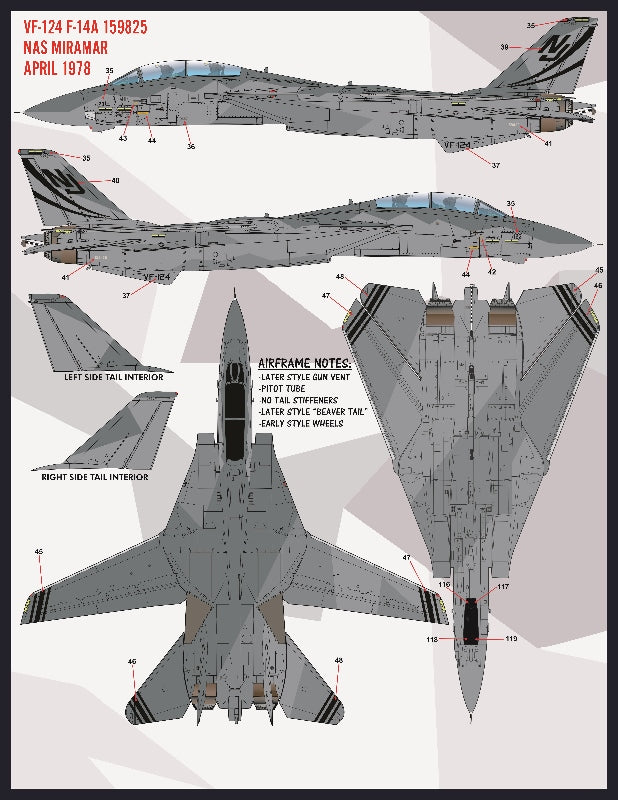 Furball FBDS4815 F-14 Heater-Ferris Scheme Decals Pt VII 1:48