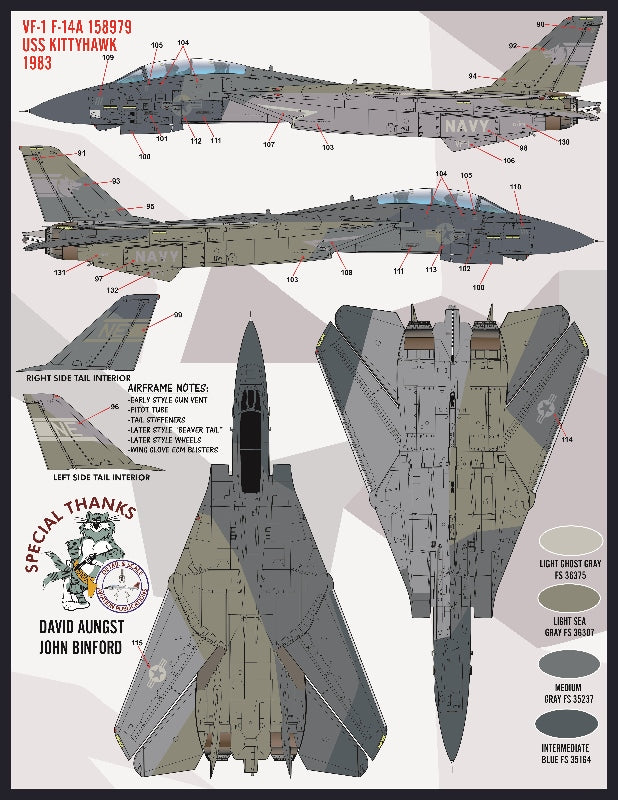 Furball FBDS4815 F-14 Heater-Ferris Scheme Decals Pt VII 1:48