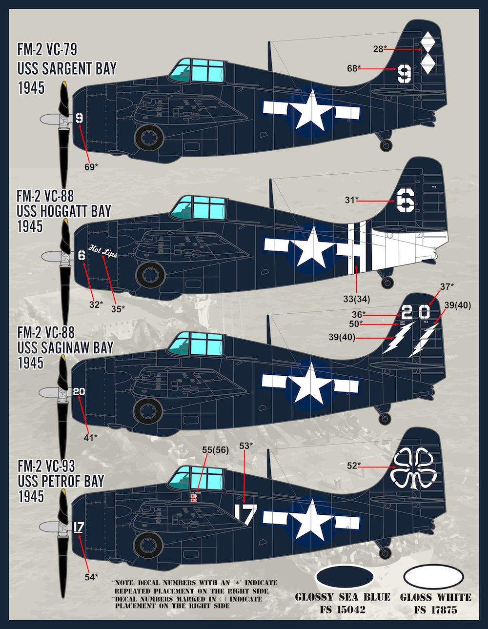 Furball FBDS4822 US Navy GM FM-2 Wildcats Pt 1 Decals 1:48