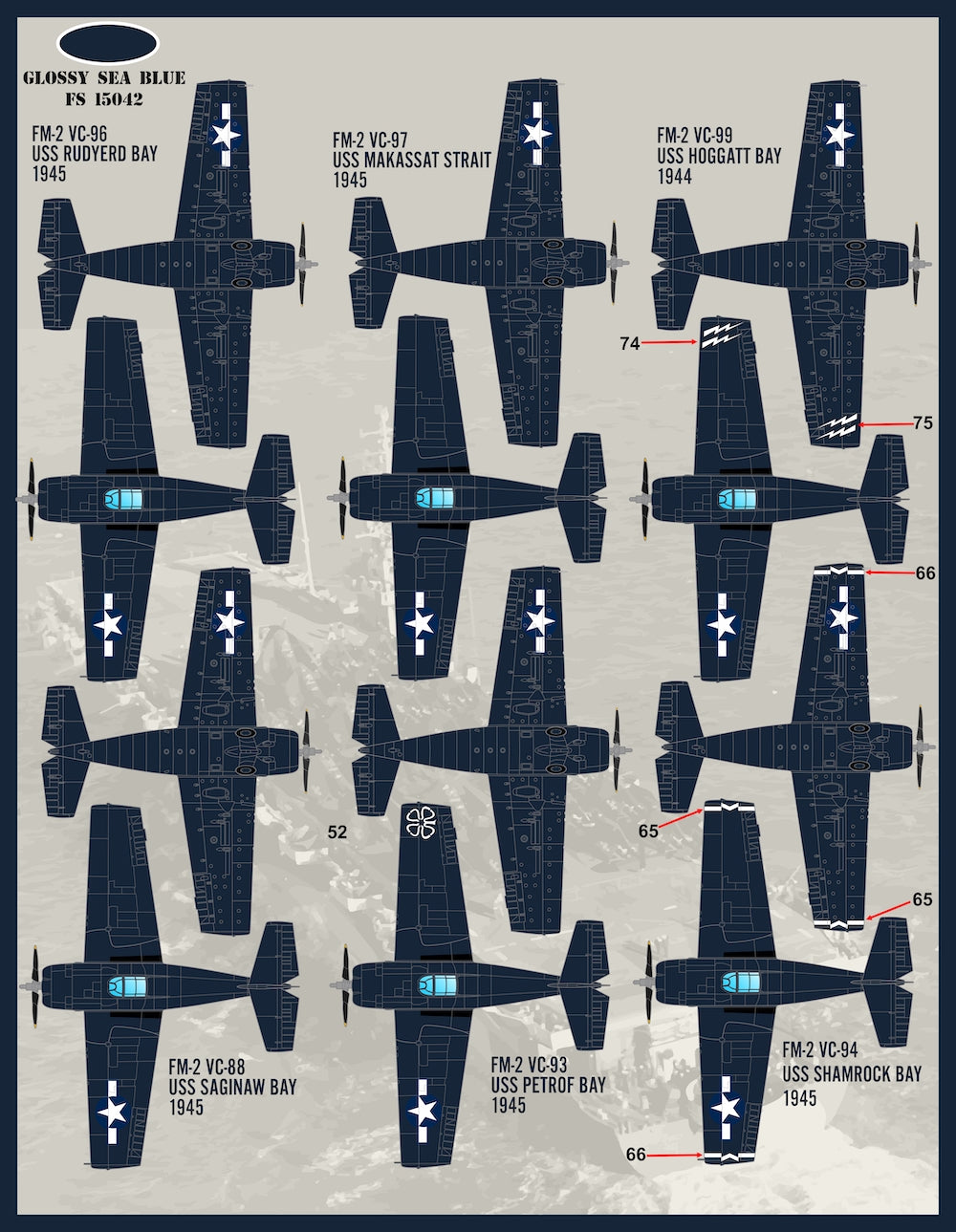Furball FBDS4822 US Navy GM FM-2 Wildcats Pt 1 Decals 1:48