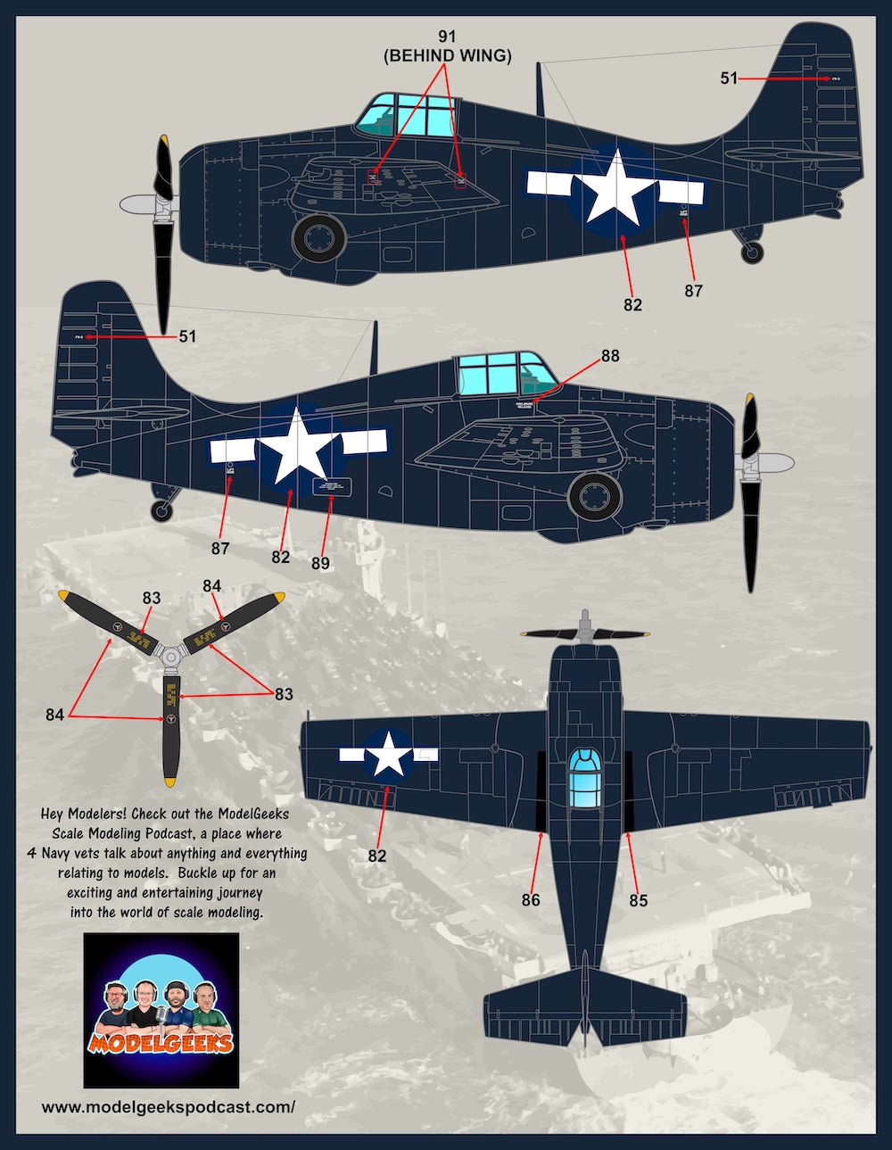 Furball FBDS4822 US Navy GM FM-2 Wildcats Pt 1 Decals 1:48