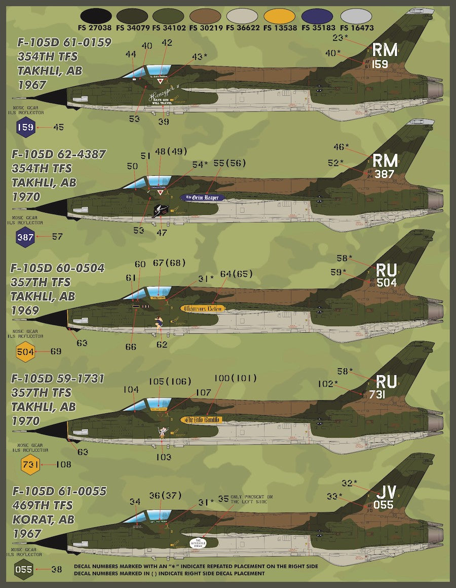 Furball FBDS4826 Colors & Markings Republic F-105 Pt I Decals 1:48