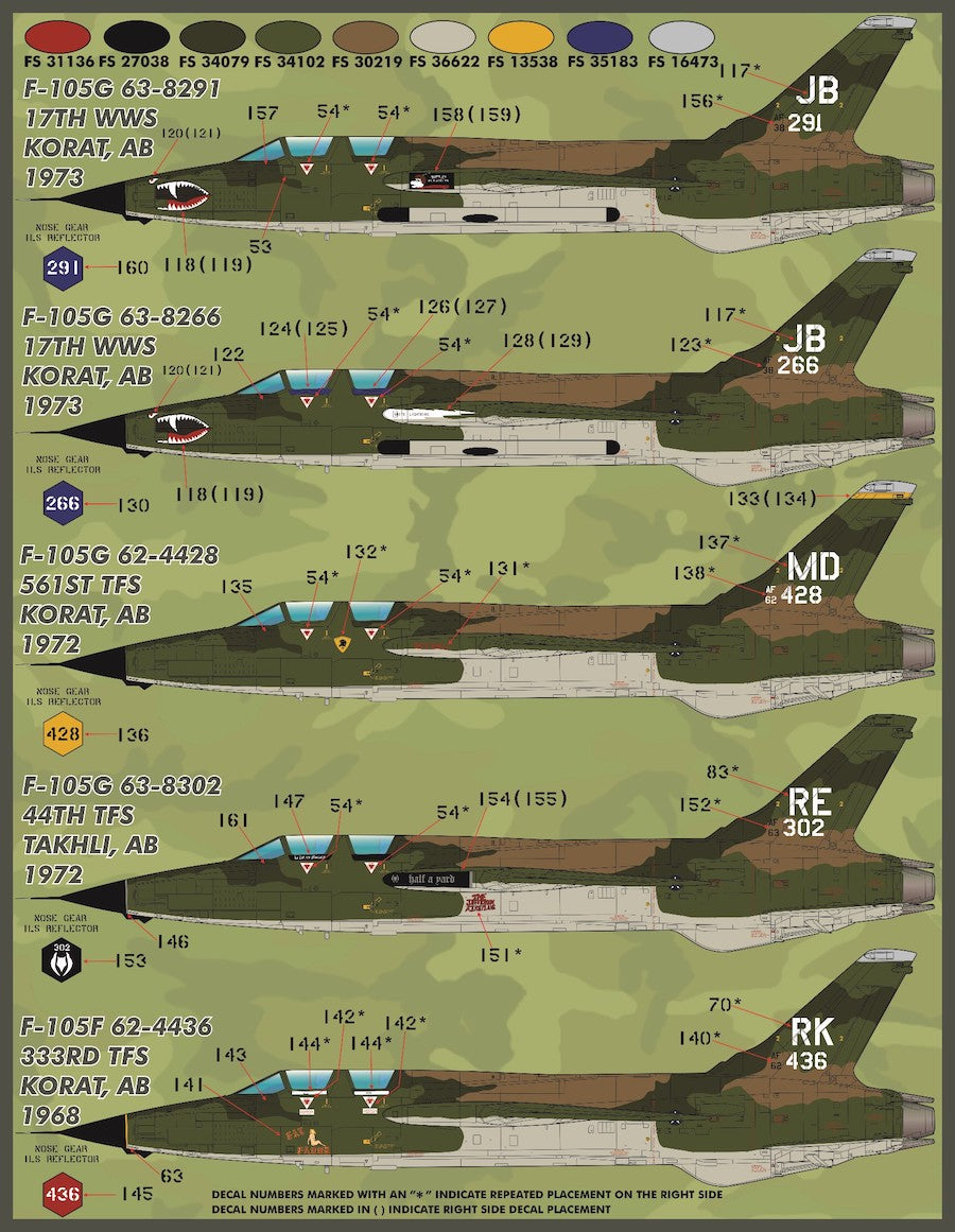 Furball FBDS4826 Colors & Markings Republic F-105 Pt I Decals 1:48