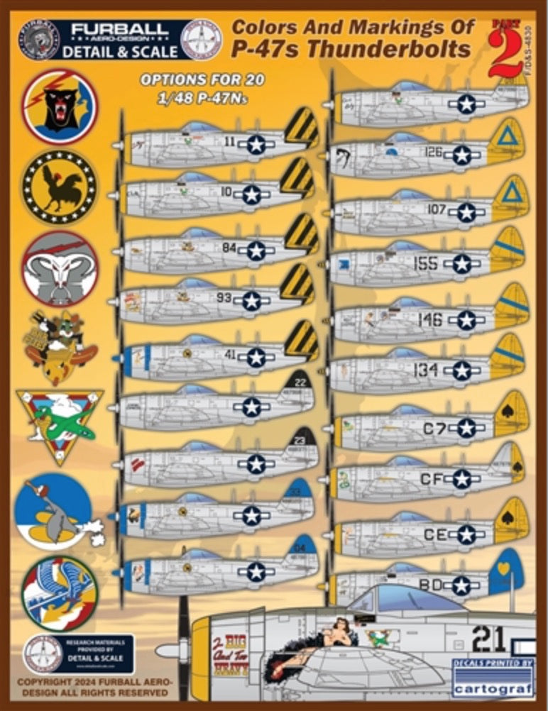 Furball FBDS4830 Colors & Markings P-47N Thunderbolt Pt 2 1:48