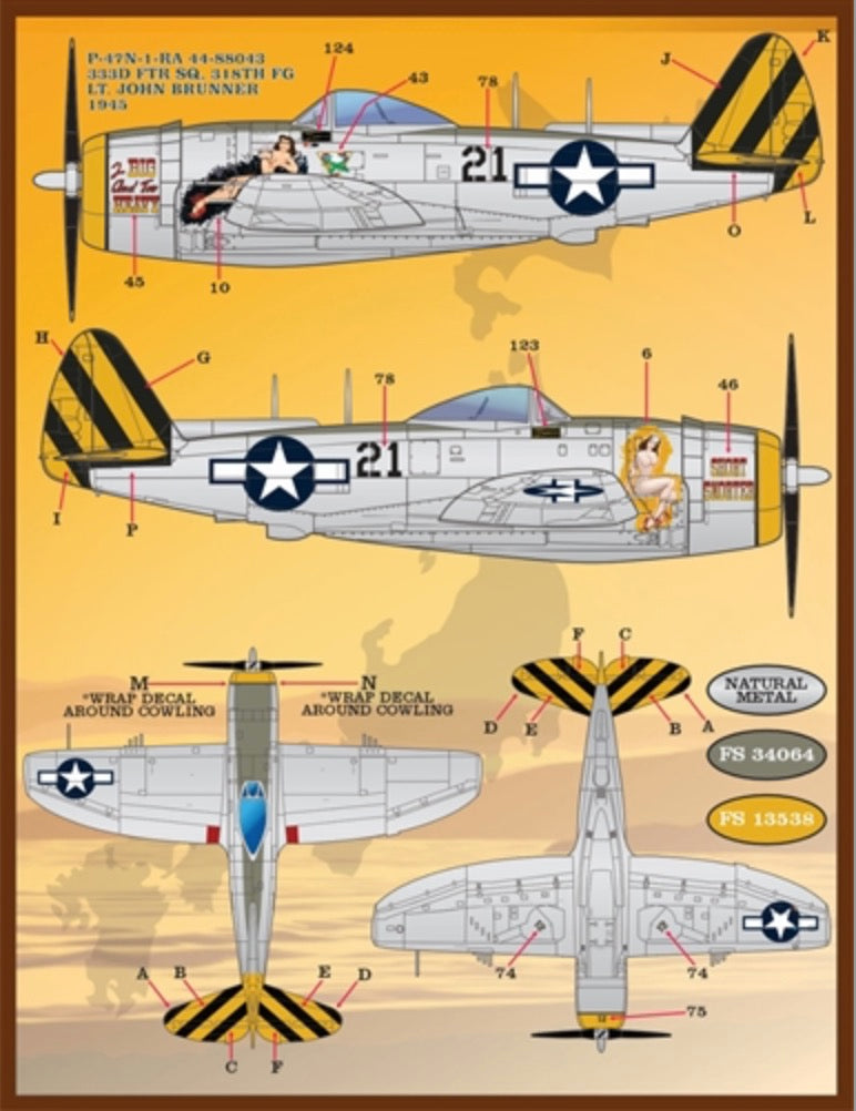 Furball FBDS4830 Colors & Markings P-47N Thunderbolt Pt 2 1:48
