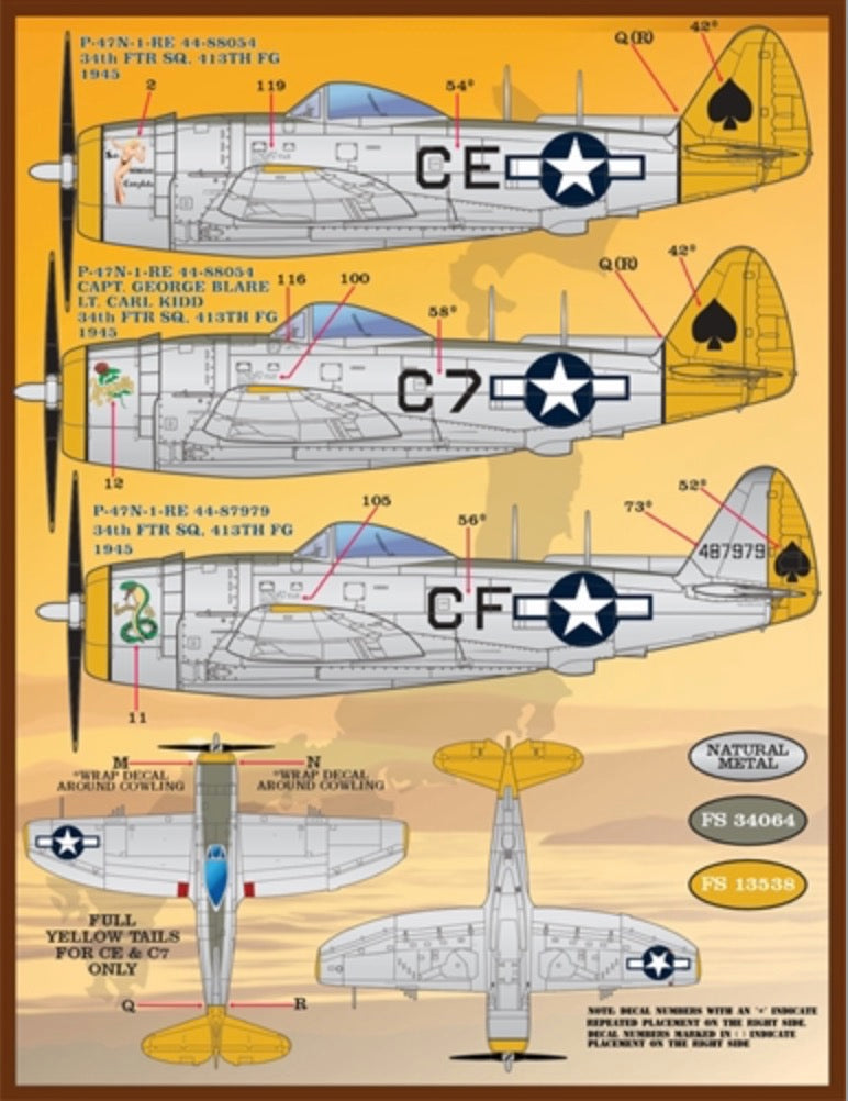 Furball FBDS4830 Colors & Markings P-47N Thunderbolt Pt 2 1:48