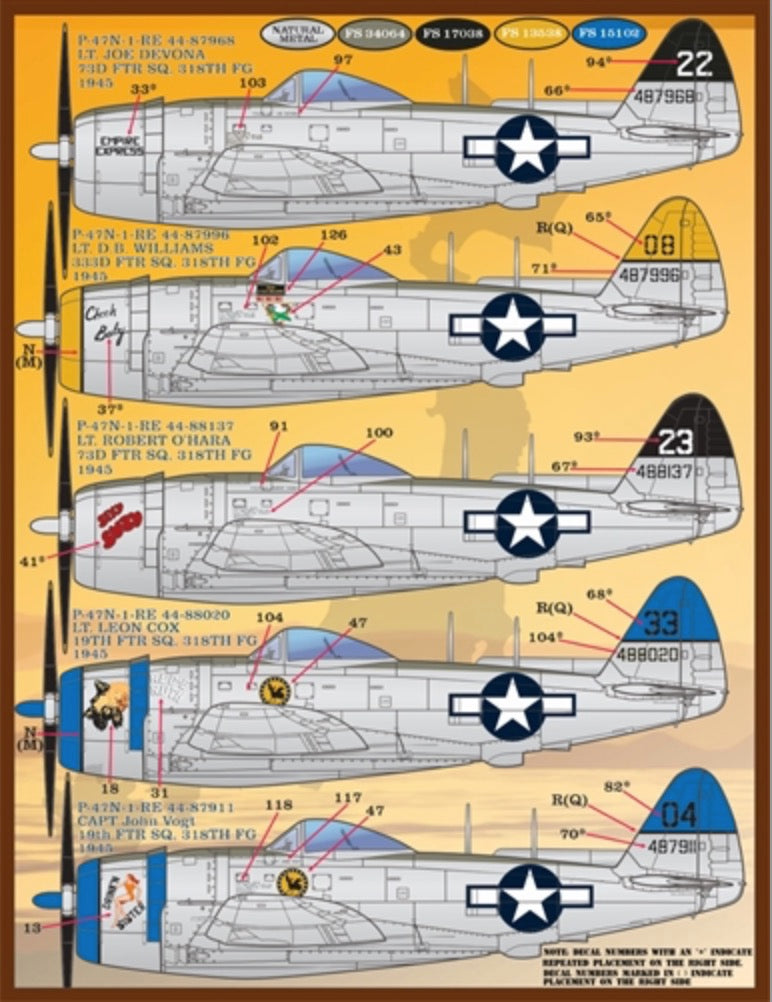 Furball FBDS4830 Colors & Markings P-47N Thunderbolt Pt 2 1:48
