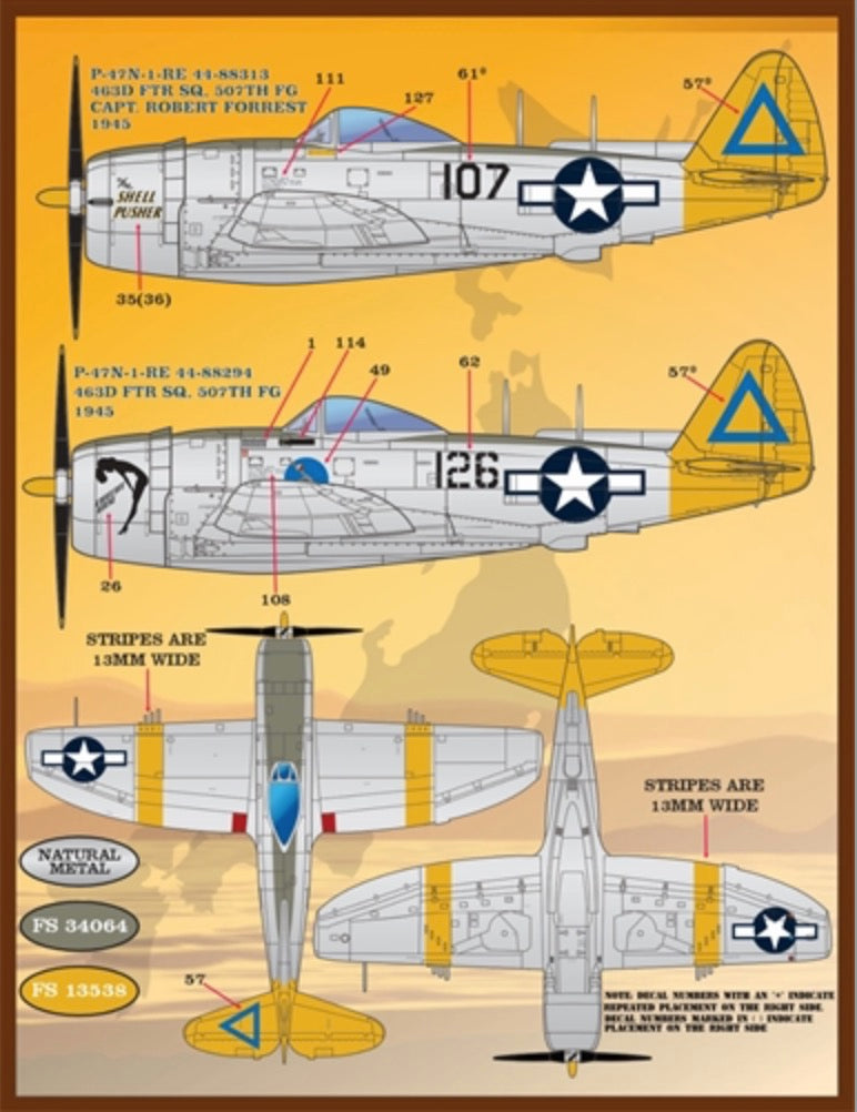 Furball FBDS4830 Colors & Markings P-47N Thunderbolt Pt 2 1:48