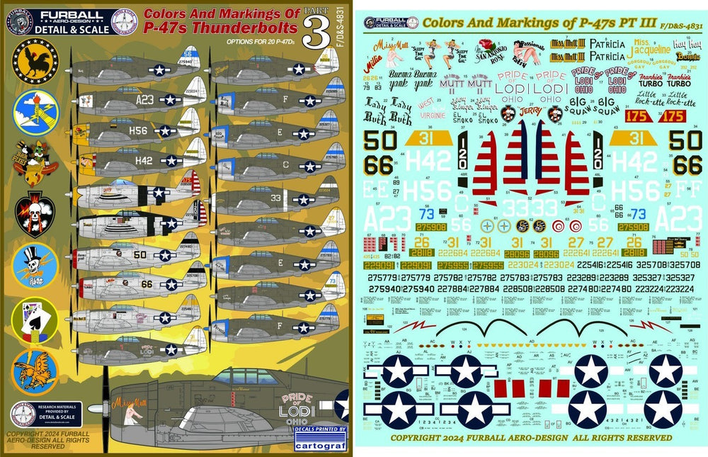 Furball FBDS4831 Colors & Markings P-47 Thunderbolt Pt 3 1:48