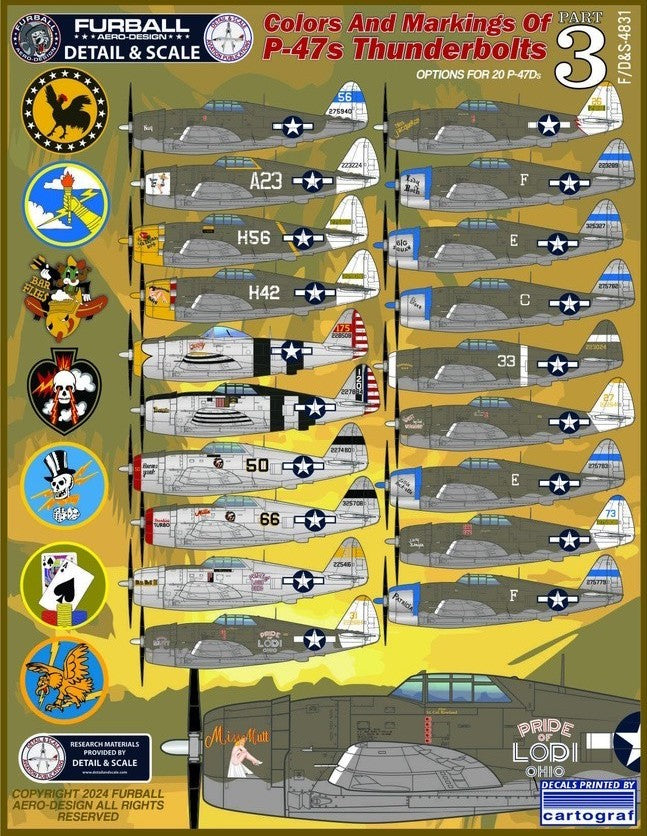 Furball FBDS4831 Colors & Markings P-47 Thunderbolt Pt 3 1:48