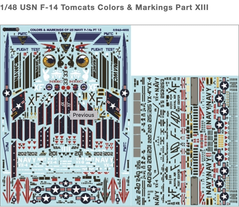 Furball Aero-Design FBDS4832 1:48 "Colors & Markings of US Navy Tomcats Part 13"