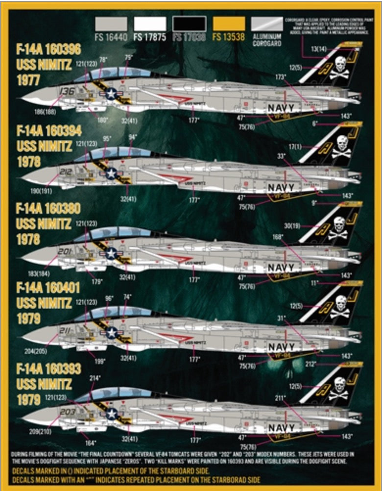 Furball Aero-Design FBDS4833 1:48 "Colors & Markings of US Navy Tomcats Part 14"