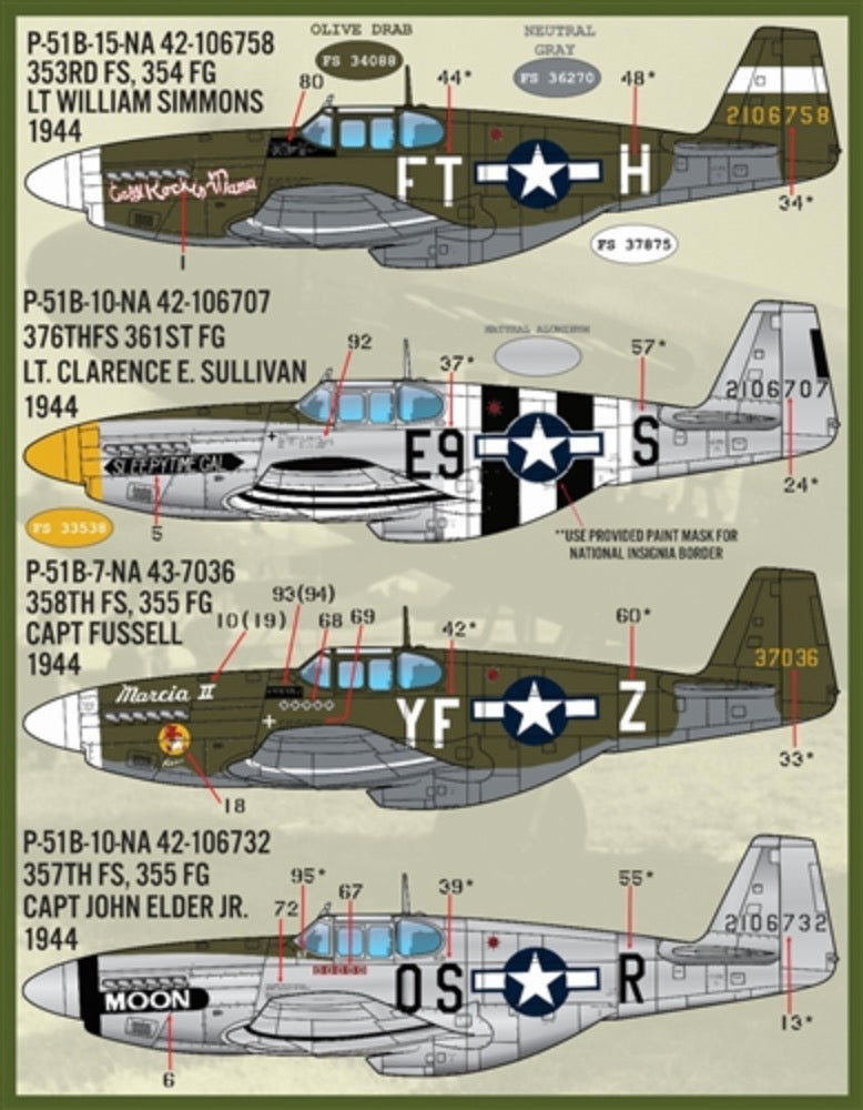 Furball Aero-Design FBDS4834 1:48 Colors & Marking of P-51s Part I