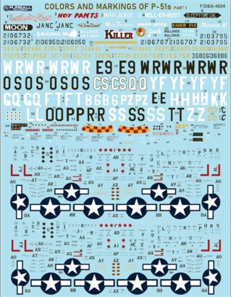 Furball Aero-Design FBDS4834 1:48 Colors & Marking of P-51s Part I