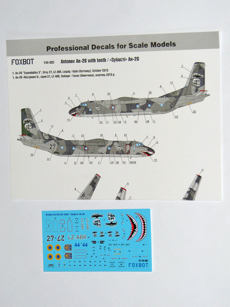 Foxbot Decals FBOT144001 1:144 Antonov An-26 with teeth