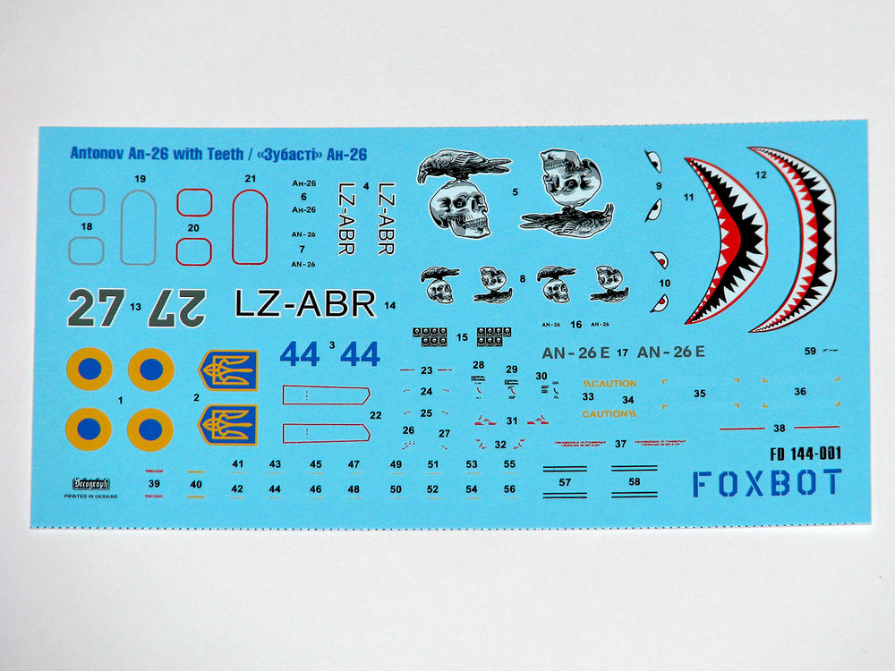 Foxbot Decals FBOT144001 1:144 Antonov An-26 with teeth