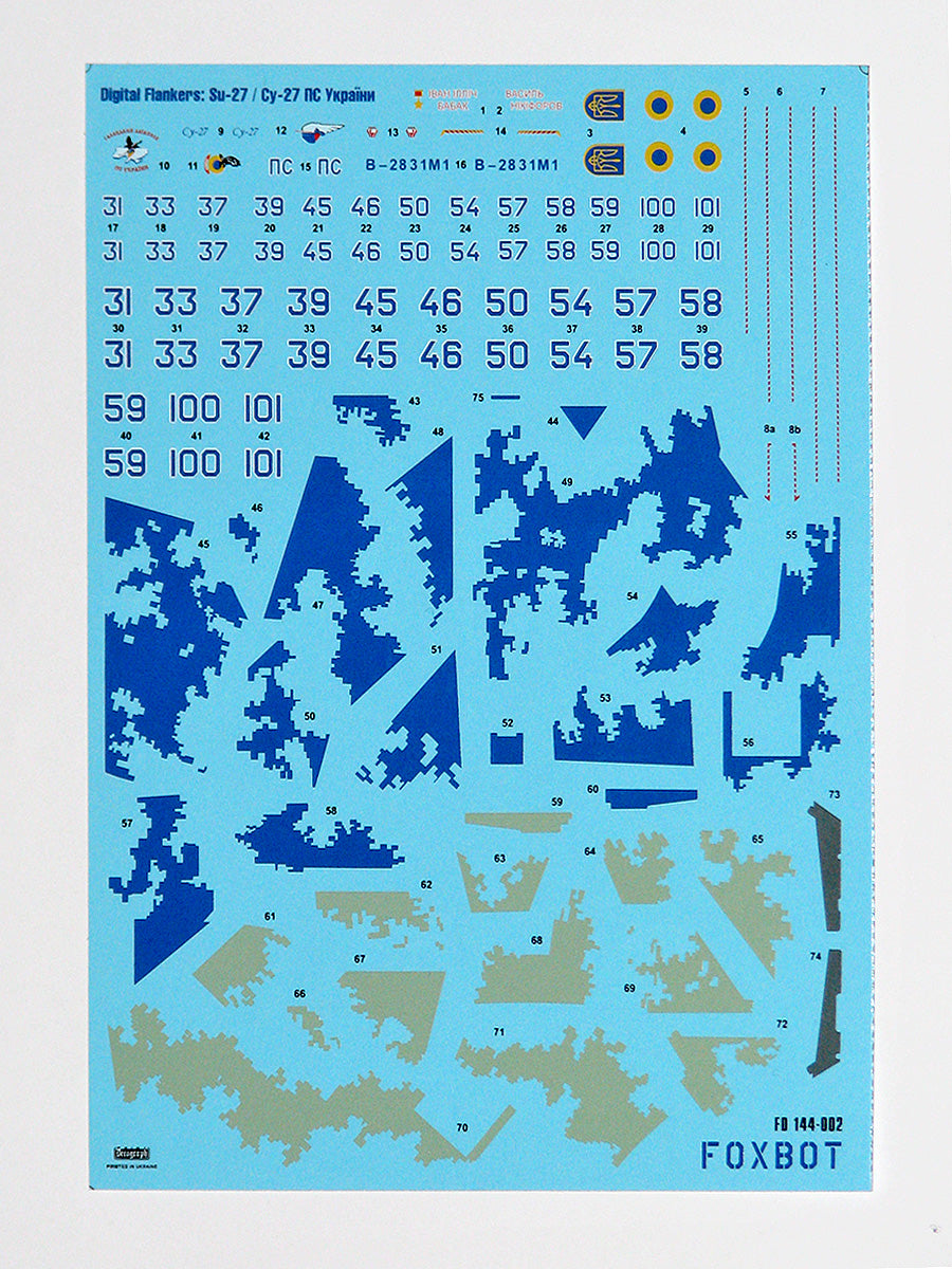 Foxbot FBOT144002 Ukrainian Su-27S/P Digital Camo Decals 1:144