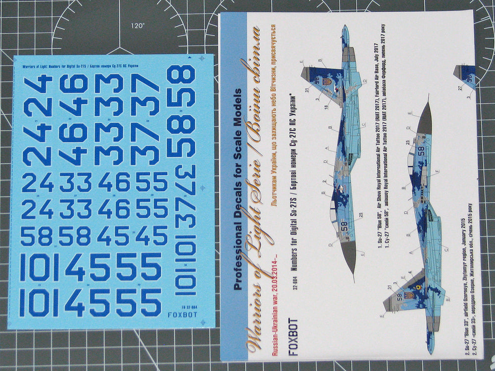 Foxbot Decals FBOT32004 1:32 Digital Sukhoi Su-27S Numbers