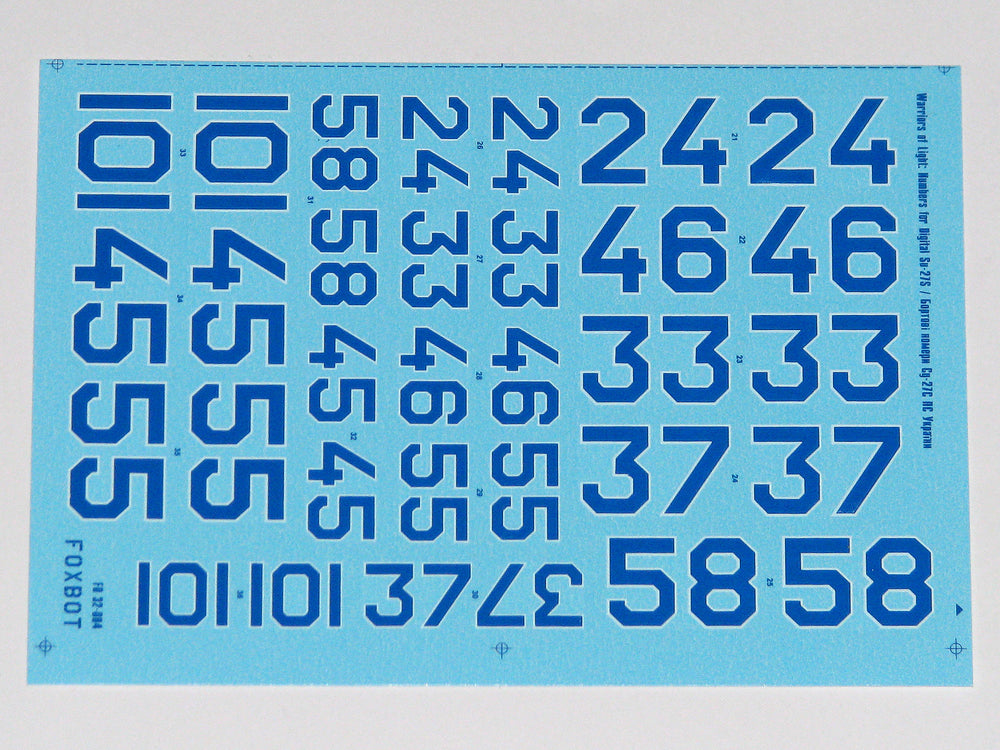 Foxbot Decals FBOT32004 1:32 Digital Sukhoi Su-27S Numbers