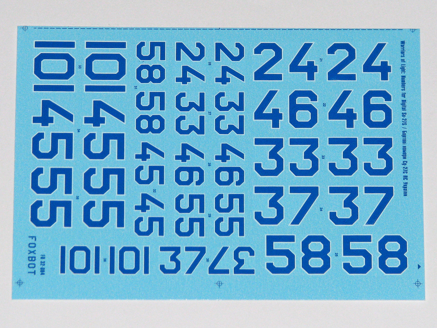 Foxbot Decals FBOT32004 1:32 Digital Sukhoi Su-27S Numbers