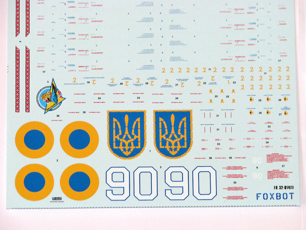 Foxbot FBOT32014A Ukrainian MiG-29UB Digital Camo Decals 1:32