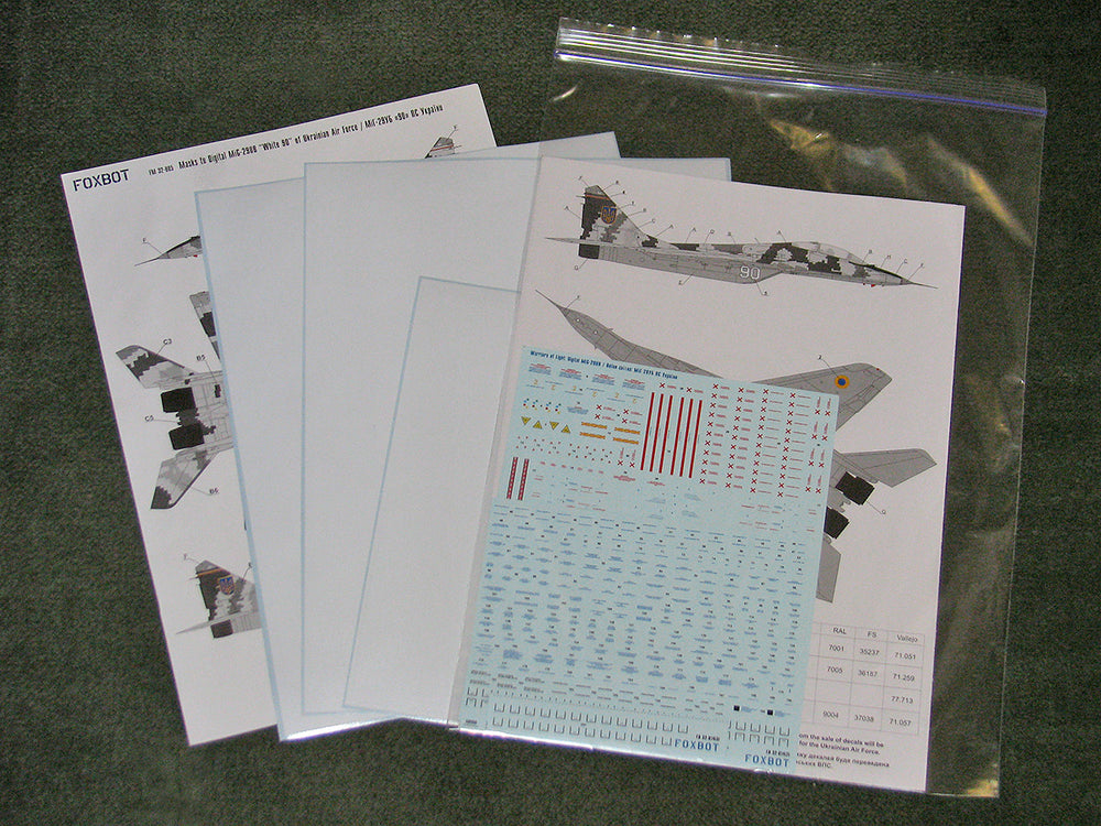 Foxbot FBOT32014A Ukrainian MiG-29UB Digital Camo Decals 1:32