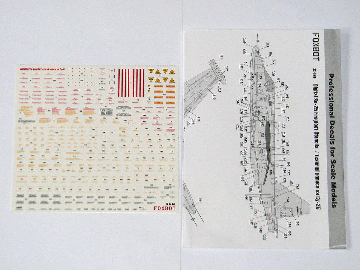 Foxbot Decals FBOT32026 1:32 Stencils for Sukhoi Su-25 Trumpeter kit