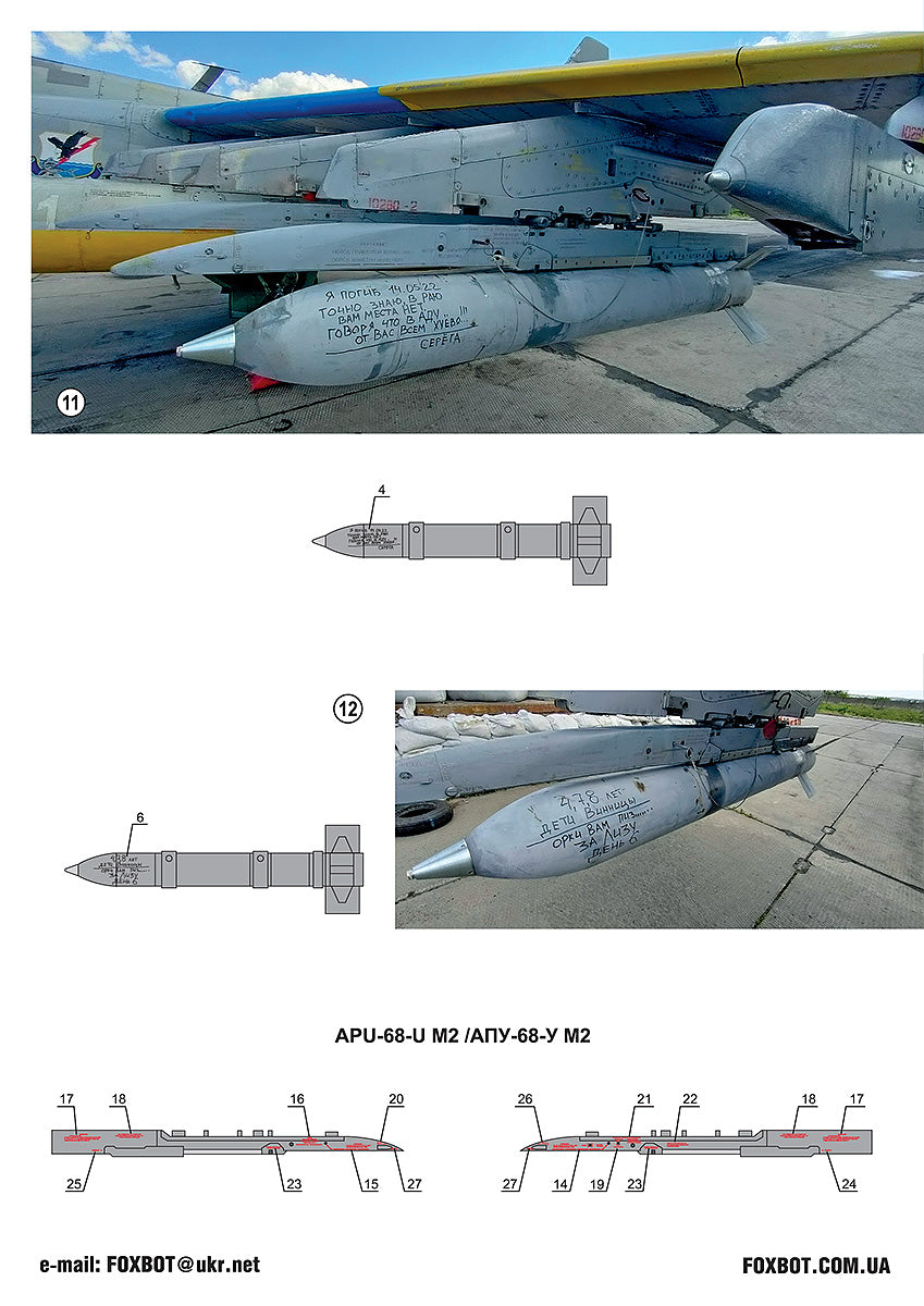 Foxbot FBOT32037 S-24 Rocket Death Wish Stencils Ukraine 1:32