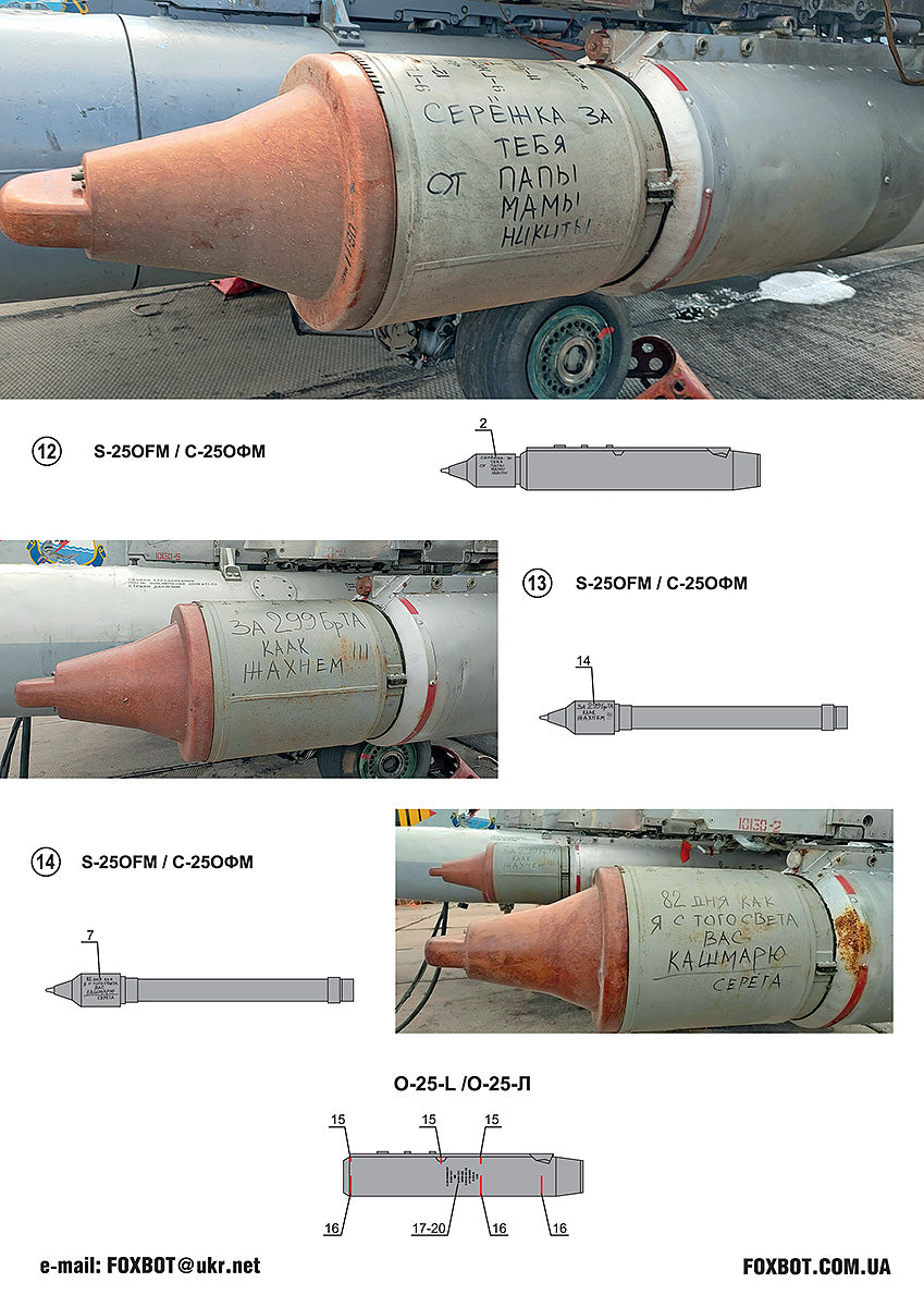 Foxbot FBOT32038 S-25 Rocket Death Wish Stencils Ukraine 1:32