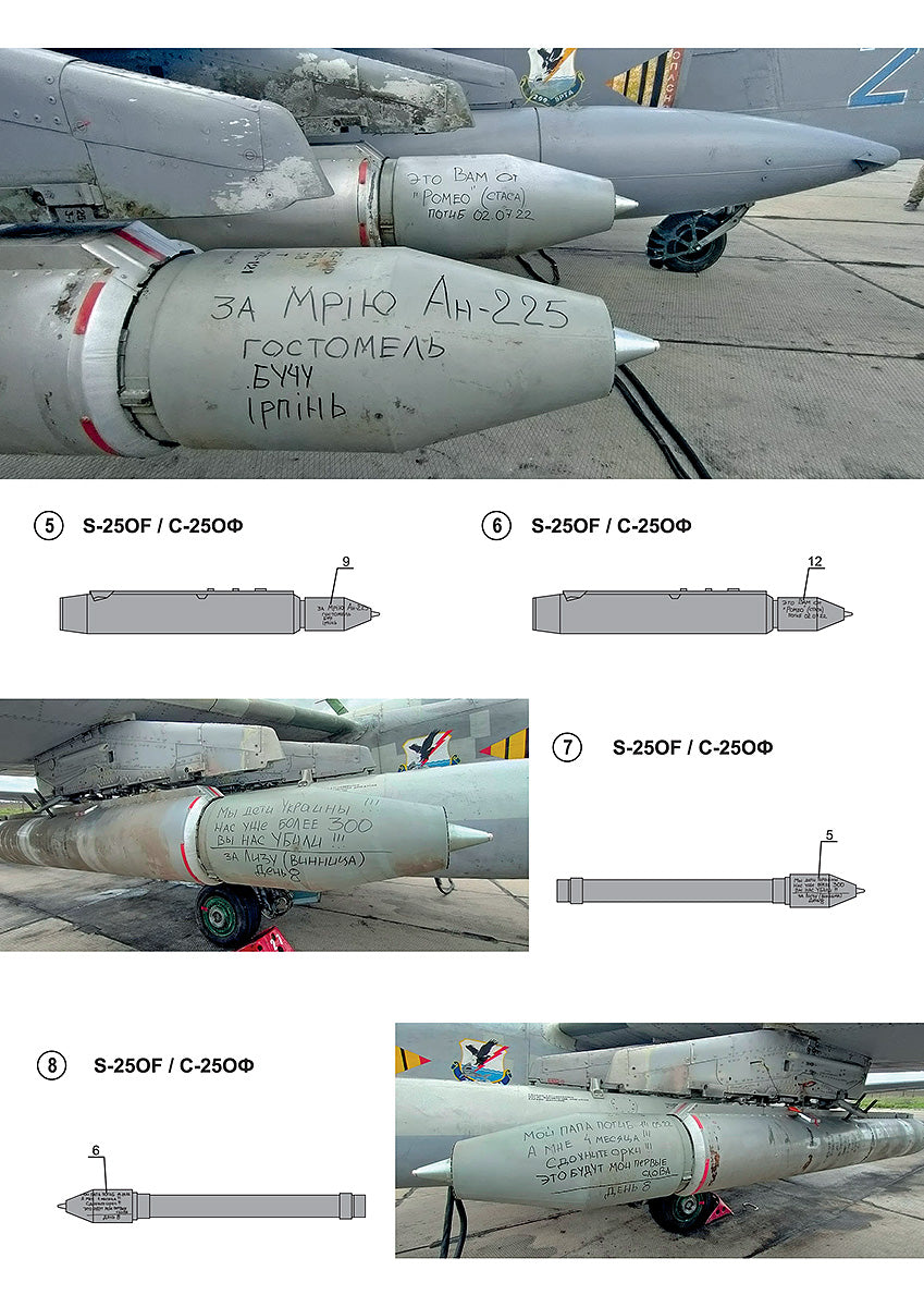 Foxbot FBOT32038 S-25 Rocket Death Wish Stencils Ukraine 1:32