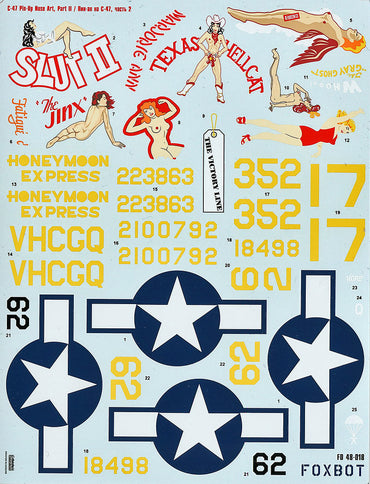 Foxbot FBOT48018 Douglas C-47 Pin-Up Nose Art Pt 2 Decals 1:48