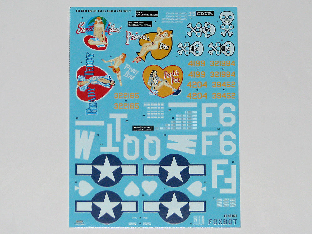 Foxbot Decals FBOT48020A 1:48 Douglas A-20 Boston "Pin-Up Nose Art" Part 2