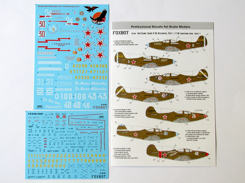 Foxbot FBOT48021 Soviet P-39N/Q Red Snake Pt 1 & Stencils 1:48