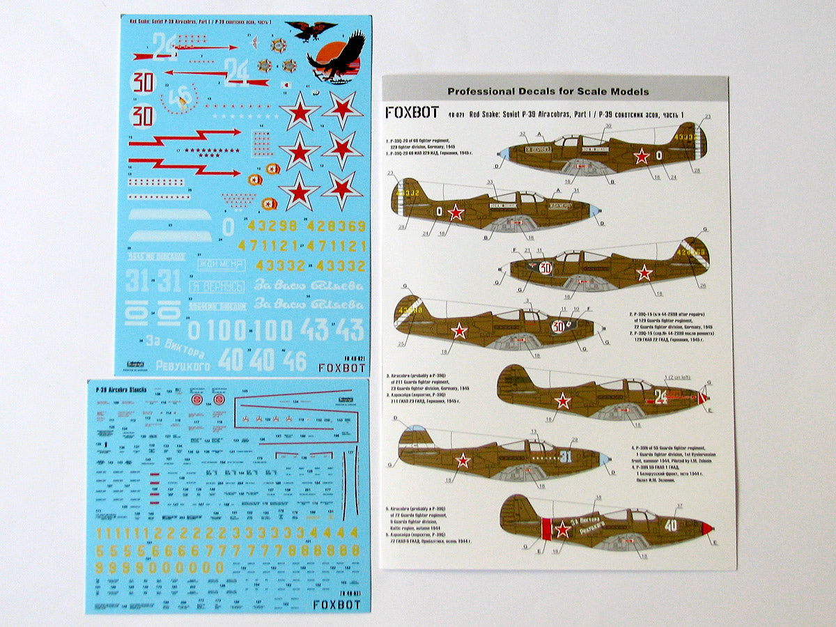 Foxbot FBOT48021 Soviet P-39N/Q Red Snake Pt 1 & Stencils 1:48