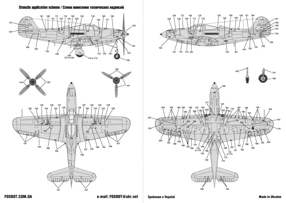 Foxbot FBOT48021 Soviet P-39N/Q Red Snake Pt 1 & Stencils 1:48