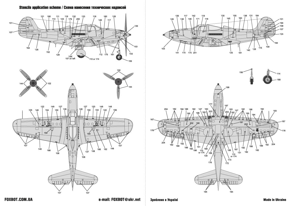 Foxbot FBOT48021 Soviet P-39N/Q Red Snake Pt 1 & Stencils 1:48
