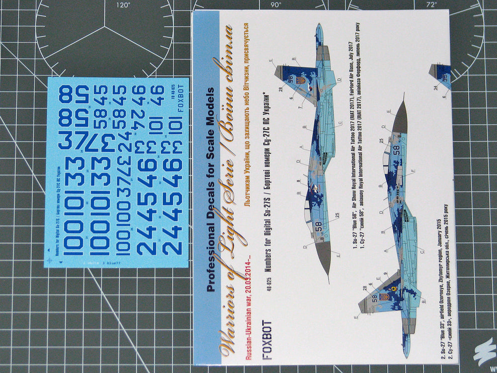 Foxbot Decals FBOT48025 1:48 Sukhoi Su-27S digital numbers for Academy/Trumpeter