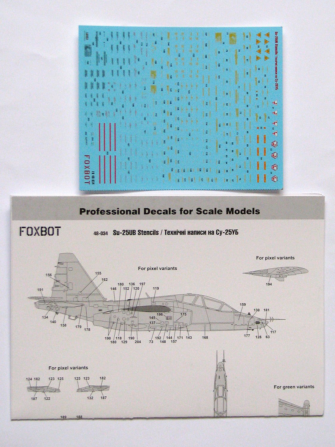 Foxbot Decals FBOT48034 1:48 Stencils for Sukhoi Su-25UB