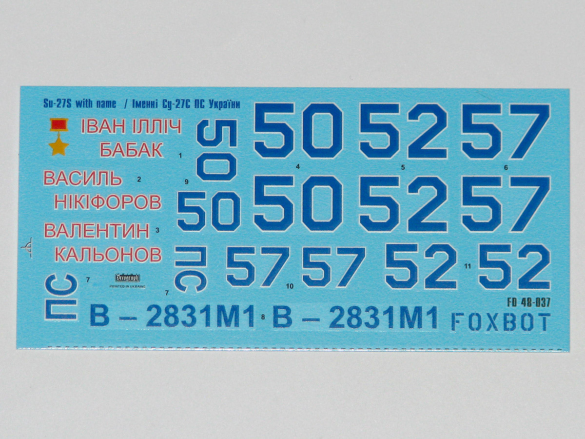 Foxbot Decals FBOT48037 1:48 Ukrainian Sukhoi Su-27S