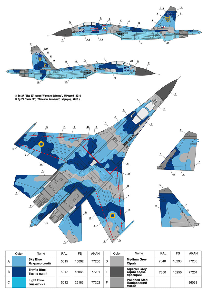 Foxbot Decals FBOT48037 1:48 Ukrainian Sukhoi Su-27S