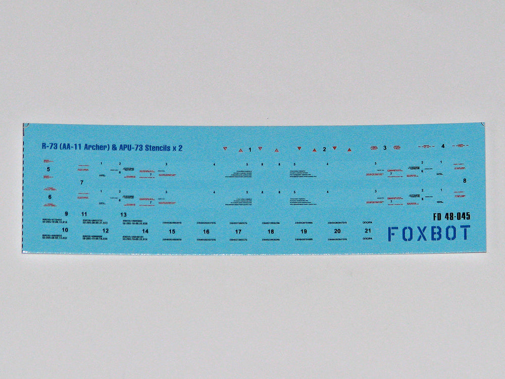 Foxbot Decals FBOT48045 1:48 Stencils for Soviet Missile R-73