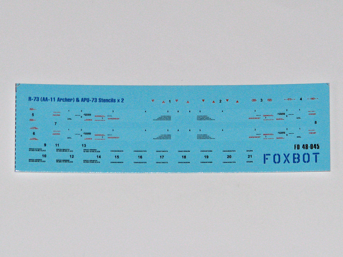 Foxbot Decals FBOT48045 1:48 Stencils for Soviet Missile R-73