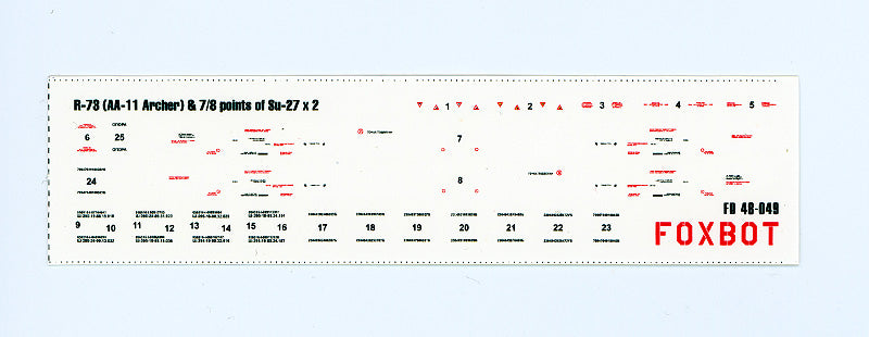 Foxbot Decals FBOT48049 1:48 Stencils for Missile R-73